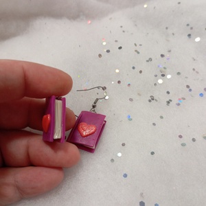 Mini könyvecske  fülbevaló  - ékszer - fülbevaló - lógó fülbevaló - Meska.hu