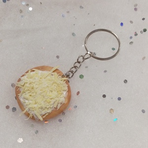 Sajtos tejfölös lángos sék kulcstartó , Táska & Tok, Kulcstartó & Táskadísz, Kulcstartó, Ékszerkészítés, Gyurma, MESKA