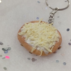 Sajtos tejfölös lángos kulcstartó  - táska & tok - kulcstartó & táskadísz - kulcstartó - Meska.hu