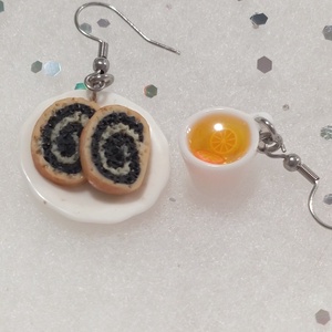 Bejglis Karácsonyi reggeli fülbevaló   - ékszer - fülbevaló - lógó fülbevaló - Meska.hu