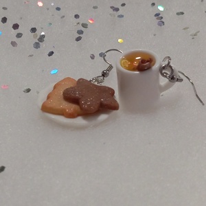 Linzeres Karácsonyi reggeli fülbevaló   - ékszer - fülbevaló - lógó fülbevaló - Meska.hu