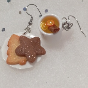 Linzeres Karácsonyi reggeli fülbevaló   - ékszer - fülbevaló - lógó fülbevaló - Meska.hu