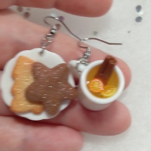 Linzeres Karácsonyi reggeli fülbevaló   - ékszer - fülbevaló - lógó fülbevaló - Meska.hu