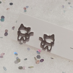 Nemesacél Cicamica bedugós fülbevaló kávé bögre  - ékszer - fülbevaló - pötty fülbevaló - Meska.hu