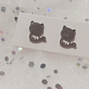 Nemesacél Cica  bedugós fülbevaló kávé bögre , Ékszer, Fülbevaló, Pötty fülbevaló, Ékszerkészítés, MESKA