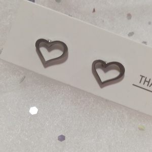 Nemesacél Pici szívecske, szív   bedugós fülbevaló kávé bögre  - ékszer - fülbevaló - pötty fülbevaló - Meska.hu