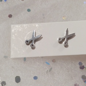 Nemesacél Pici olló  bedugós fülbevaló kávé bögre  - ékszer - fülbevaló - pötty fülbevaló - Meska.hu