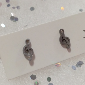 Nemesacél Pici hangjegy violinkulcs  bedugós fülbevaló kávé bögre  - Meska.hu