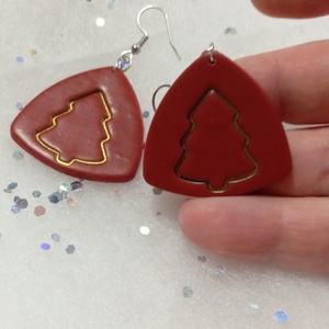 Elegáns Bordó Ünnep minimalista   fülbevaló   - Meska.hu