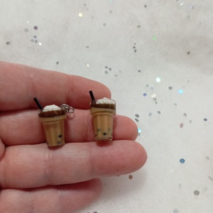 Bubi kávé habbal fülbevaló   - ékszer - fülbevaló - lógó fülbevaló - Meska.hu