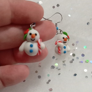 Pici Cuki Hóemberke cukorpálcával fülbevaló  , Ékszer, Fülbevaló, Lógó fülbevaló, Ékszerkészítés, Gyurma, MESKA