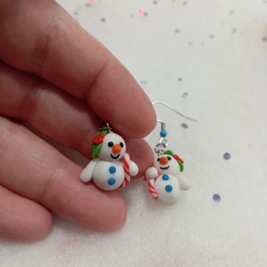 Pici Cuki Hóemberke cukorpálcával fülbevaló   - ékszer - fülbevaló - lógó fülbevaló - Meska.hu