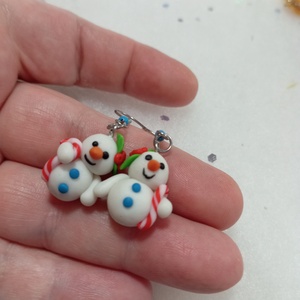 Pici Cuki Hóemberke cukorpálcával fülbevaló   - ékszer - fülbevaló - lógó fülbevaló - Meska.hu