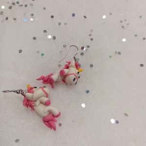 Unikornis  fülbevaló  - ékszer - fülbevaló - lógó fülbevaló - Meska.hu
