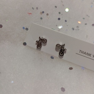 Bicikli bringa bedugós fülbevaló   - ékszer - fülbevaló - pötty fülbevaló - Meska.hu