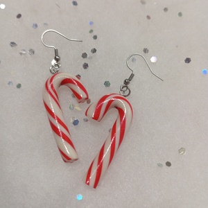 Nagy cukorpálca   fülbevaló   - ékszer - fülbevaló - lógó fülbevaló - Meska.hu