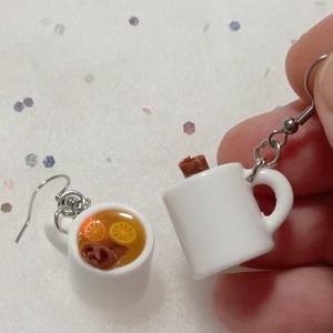 Forró mézes citromos tea fülbevaló   - ékszer - fülbevaló - lógó fülbevaló - Meska.hu