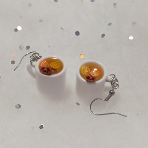 Forró mézes citromos tea fülbevaló   - ékszer - fülbevaló - lógó fülbevaló - Meska.hu