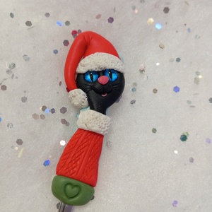 Fekete cica teáskanál kávéskanál - otthon & életmód - konyhafelszerelés, tálalás - tálalás - bögre & csésze - Meska.hu