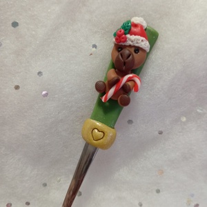 Karácsonyi Capybarás teáskanál kávéskanál, Otthon & Életmód, Konyhafelszerelés, tálalás, Tálalás, Bögre & Csésze, Gyurma, MESKA