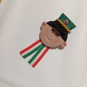 Magyar leányka trikolor kitűző fufrus  - Meska.hu