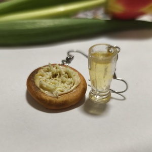 Sör és Sajtos tejfölös lángos  fülbevaló , Ékszer, Fülbevaló, Lógó fülbevaló, Gyurma, Ékszerkészítés, MESKA
