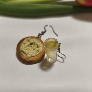 Sör és Sajtos tejfölös lángos  fülbevaló  - ékszer - fülbevaló - lógó fülbevaló - Meska.hu