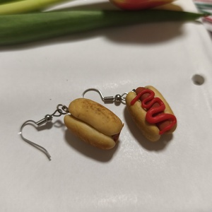 Hot dog  fülbevaló  - ékszer - fülbevaló - lógó fülbevaló - Meska.hu