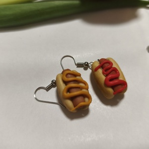 Hot dog  fülbevaló  - ékszer - fülbevaló - lógó fülbevaló - Meska.hu