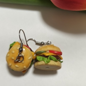 Hamburger fülbevaló  - ékszer - fülbevaló - lógó fülbevaló - Meska.hu