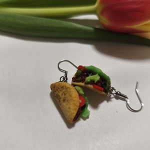 Marhahúsos Taco fülbevaló  - ékszer - fülbevaló - lógó fülbevaló - Meska.hu