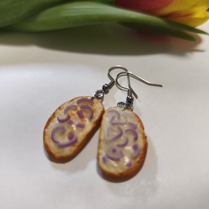 Zsíros kenyér lila hagymával fülbevaló  - ékszer - fülbevaló - lógó fülbevaló - Meska.hu