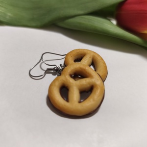 Csokis perec fülbevaló , Ékszer, Fülbevaló, Lógó fülbevaló, Gyurma, Ékszerkészítés, MESKA