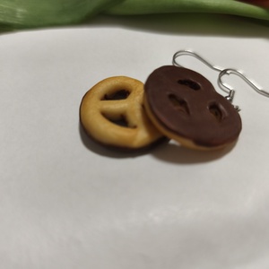 Csokis perec fülbevaló  - ékszer - fülbevaló - lógó fülbevaló - Meska.hu