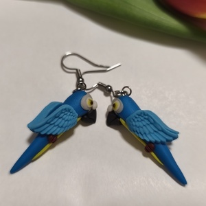 Ara papagály fülbevaló  - ékszer - fülbevaló - lógó fülbevaló - Meska.hu