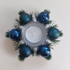Kék és ezüst díszes karácsonyi mécsestartó - karácsony - karácsonyi lakásdekoráció - ünnepi asztaldekoráció - Meska.hu Kék és ezüst díszes karácsonyi mécsestartó - karácsony - karácsonyi lakásdekoráció - ünnepi asztaldekoráció - Meska.hu