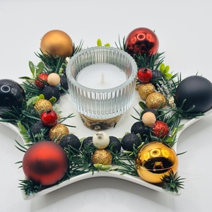 Karácsonyi asztaldísz a Bucs színeiben  - karácsony - karácsonyi lakásdekoráció - ünnepi asztaldekoráció - Meska.hu