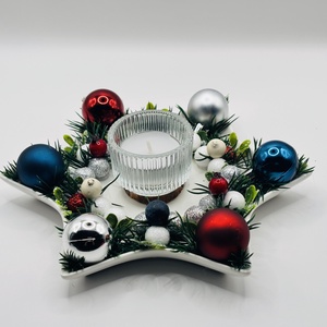 Karácsonyi asztaldísz a Patriots színeiben  - Meska.hu