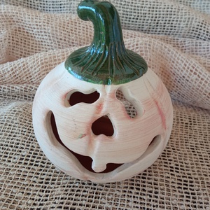 Kerámia töklámpás  - halloweeni tök és lámpás - halloweeni tök és lámpás - Meska.hu