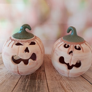 Kerámia töklámpás  - otthon & életmód - dekoráció - halloween - halloweeni tök - Meska.hu