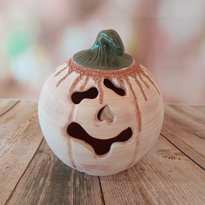 Kerámia töklámpás  - otthon & életmód - dekoráció - halloween - halloweeni tök - Meska.hu
