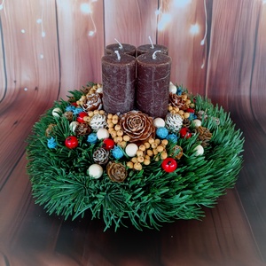 Adventi koszorú , Karácsony, Adventi díszek, Adventi koszorú, Virágkötés, MESKA