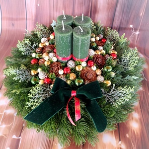 Adventi koszorú , Karácsony, Adventi díszek, Adventi koszorú, Virágkötés, MESKA