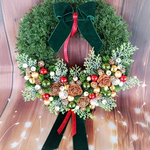 Karácsonyi fenyős ajtódísz  - Meska.hu