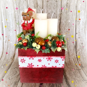 Adventi asztaldísz , Karácsony, Adventi díszek, Adventi koszorú, Virágkötés, MESKA