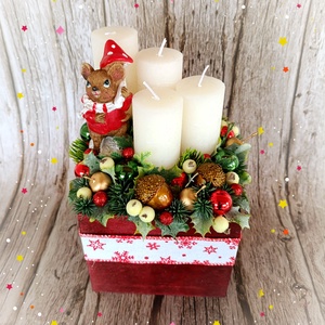 Adventi asztaldísz  - karácsony - adventi díszek - adventi koszorú - Meska.hu