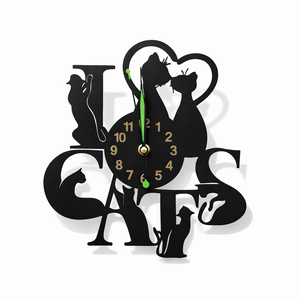 Macskás óra, Otthon & Életmód, Dekoráció, Fali és függő dekoráció, Falióra & óra, Famegmunkálás, MESKA