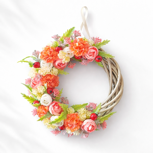 Tavaszi�nyári virágos ajtódísz � romantikus koszorú - Meska.hu