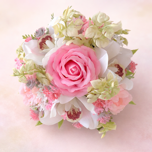 Rózsás virágbox orchideával � elegáns asztaldísz - otthon & életmód - dekoráció - asztal és polc dekoráció - asztaldísz - Meska.hu