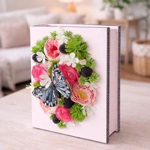  Virágos könyv dísz � romantikus, egyedi dekoráció  - otthon & életmód - dekoráció - asztal és polc dekoráció - asztaldísz - Meska.hu